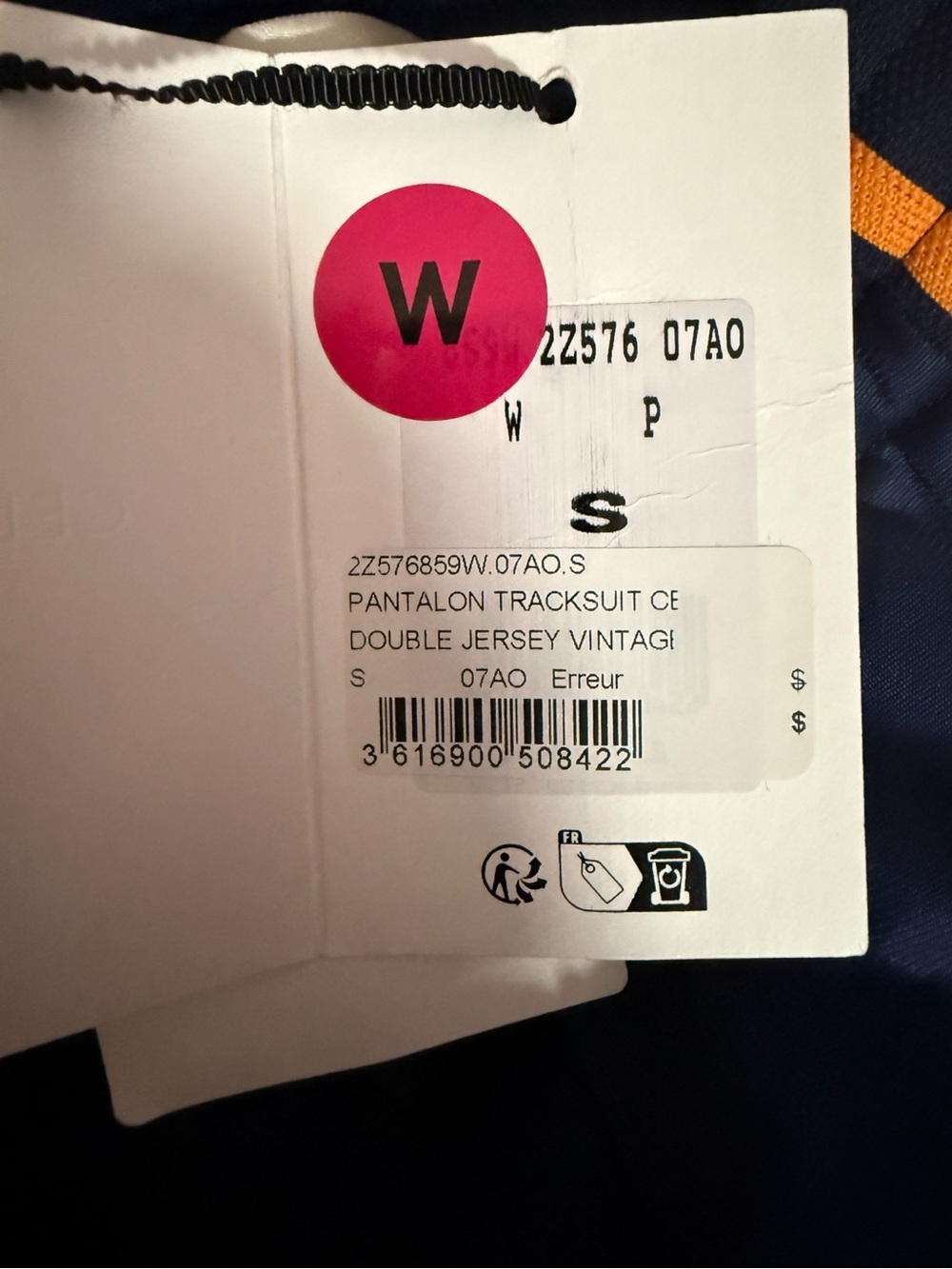 $1350 CELINE Double Jersey Vintage Track Pants Navy Orange Stripe S Made In Ital - Picture 6 of 6